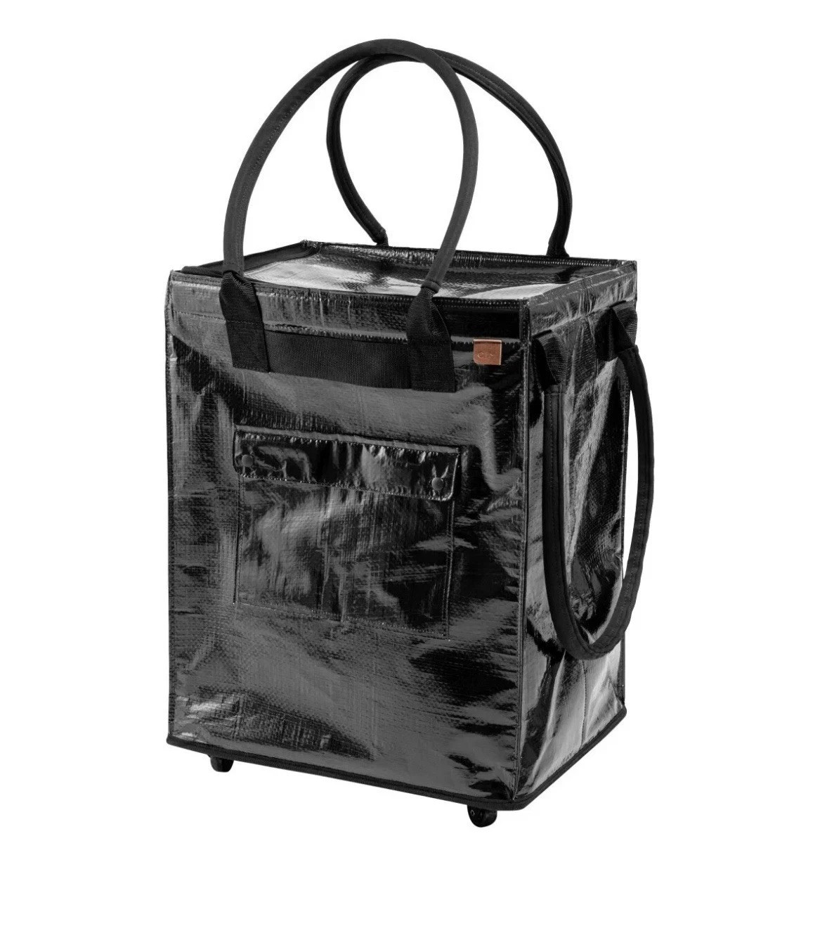CleverMade Foldable Tote Bag on Wheels 14”Lx18”Wx24”H Soft Grip Black.NEW