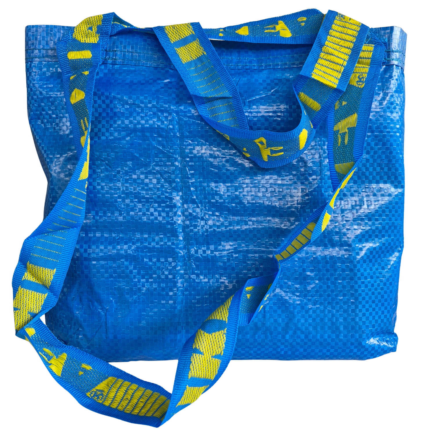 Set of 10 IKEA Brattby Small Blue Reusable Shopping Bag Grocery Laundry Storage