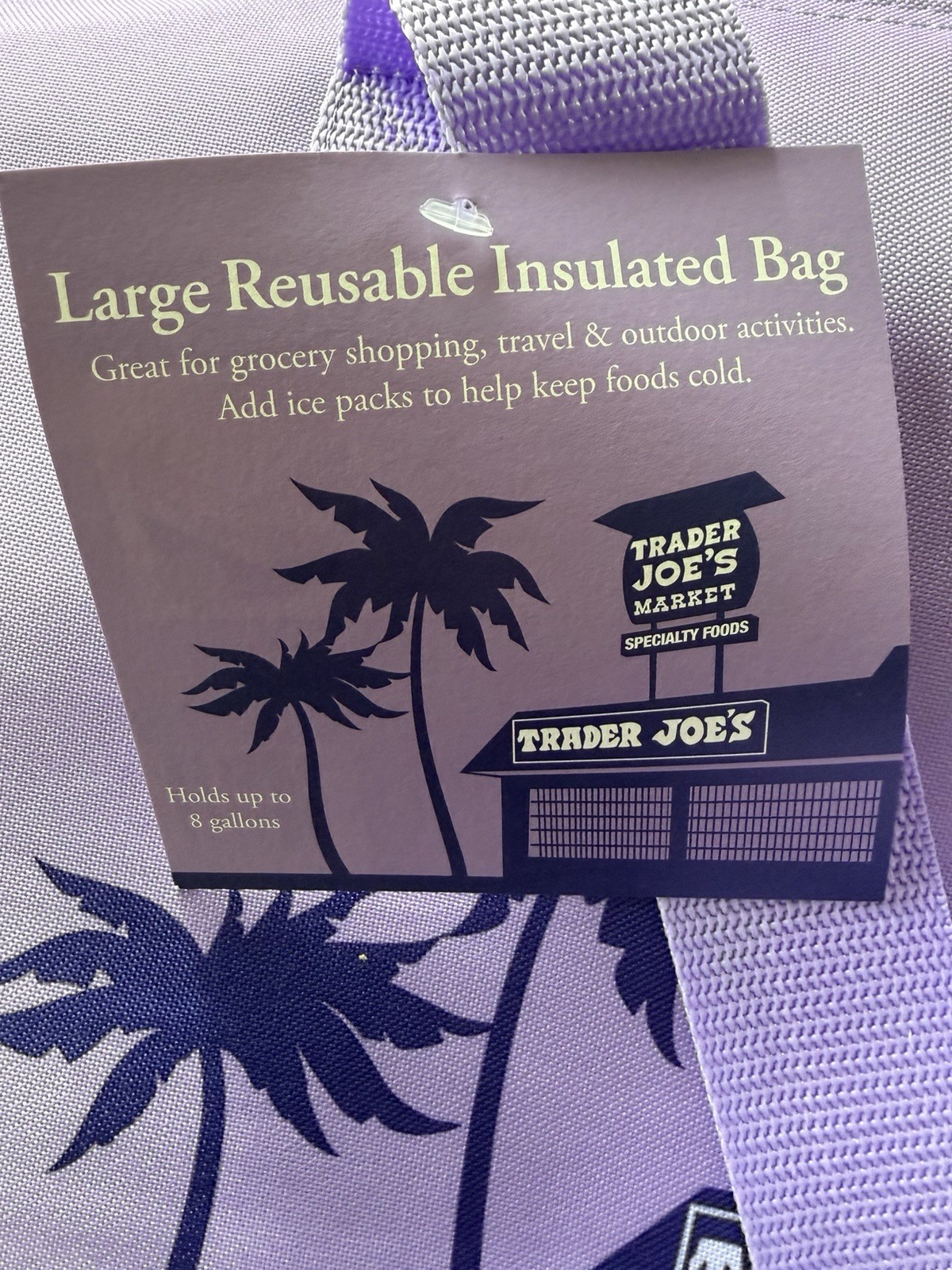 Trader Joe’s Cooler Bag Purple Rain Large Insulated NEW 8 gal Ships Fast!