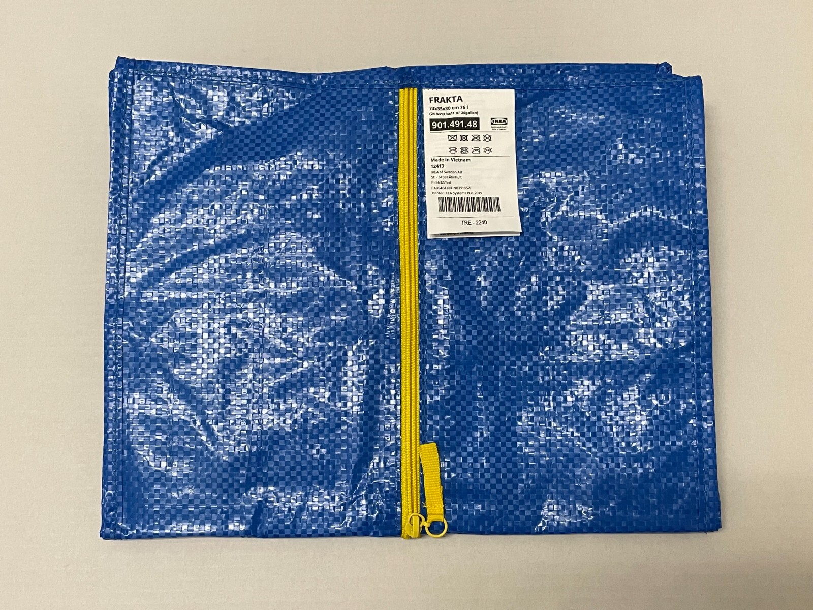 Genuine Ikea FRAKTA Zippered storage bag laundry, 20 gallon 901.491.48 – NEW