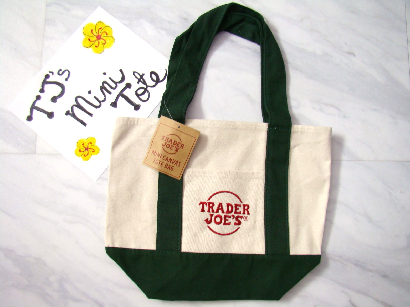 New Trader Joe’s Green Mini Canvas Reusable Tote Bag Limited Edition
