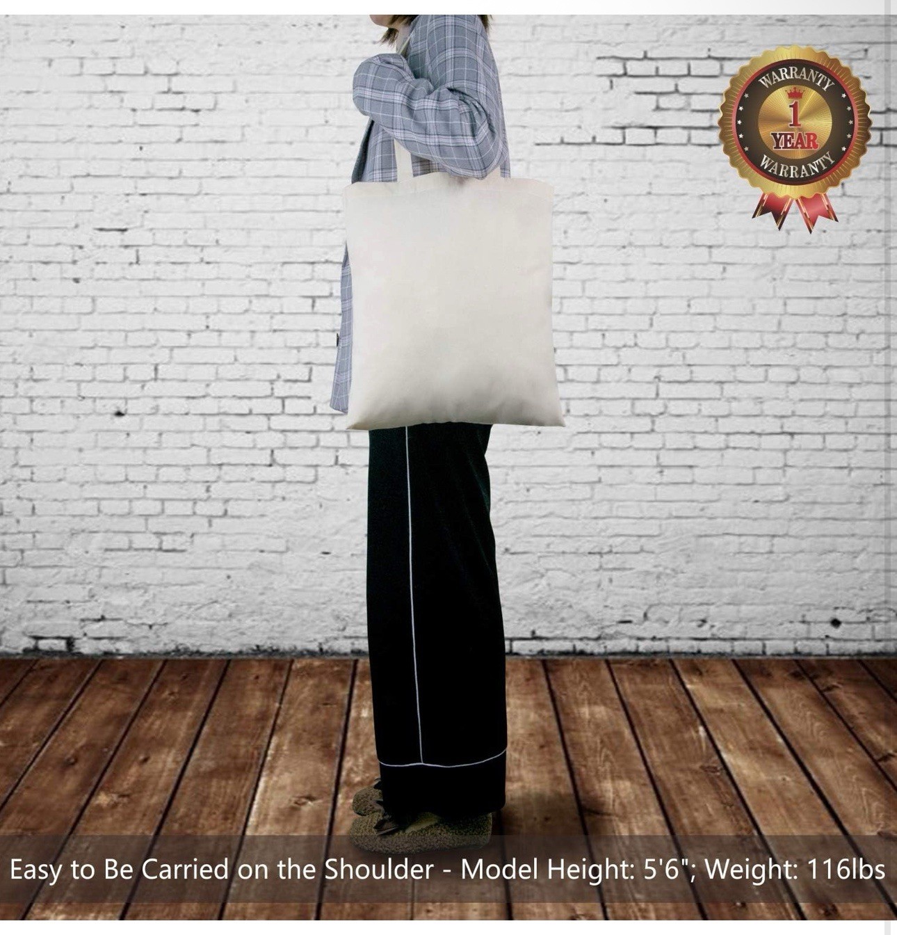 TOPDesign 5 Pack Economical Cotton Tote Bag, Lightweight