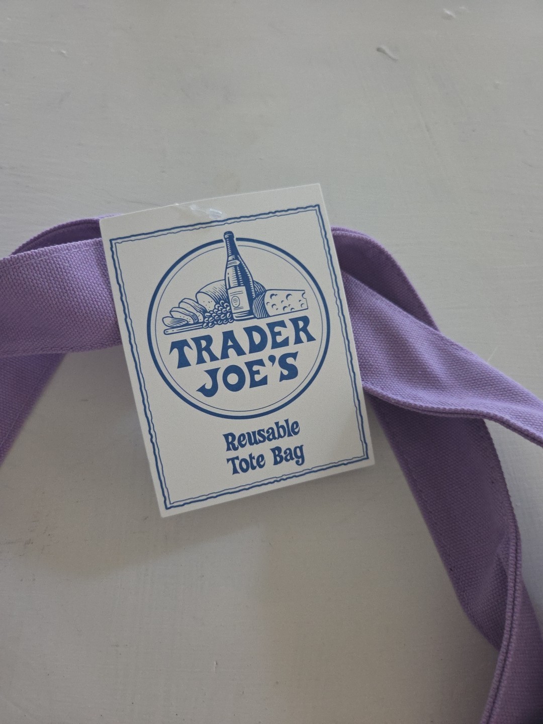 2026 Pastel Trader Joe’s LARGE Purple Easter Tote Limited Ed Canvas Bag Lavender