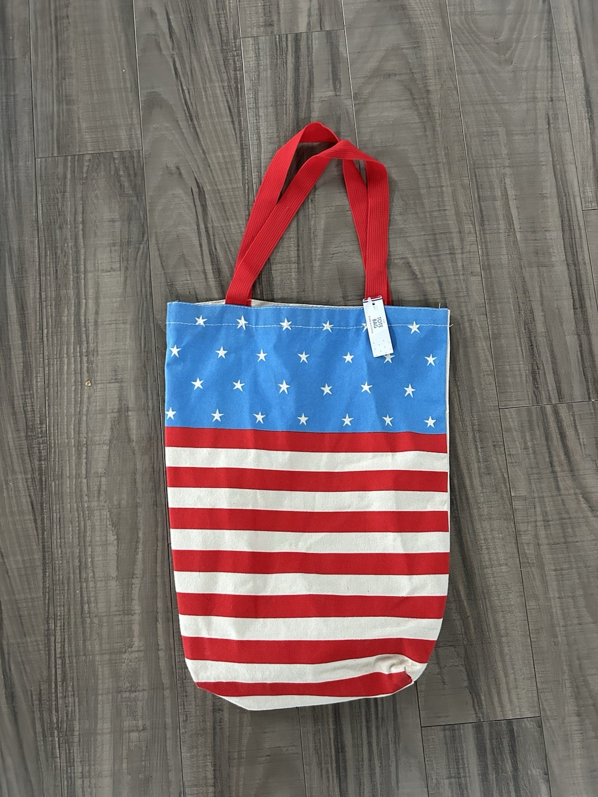 American Flag Tote USA Flag Reusable Cotton Canvas Shopping Bag