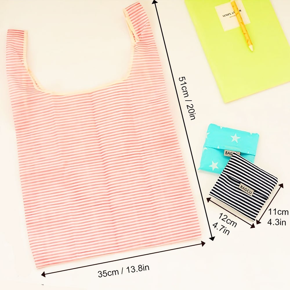 Cloth Tote Bags, Reusable, Foldable, Recycle for 6Pack, Navy Blue/Pink/Blue