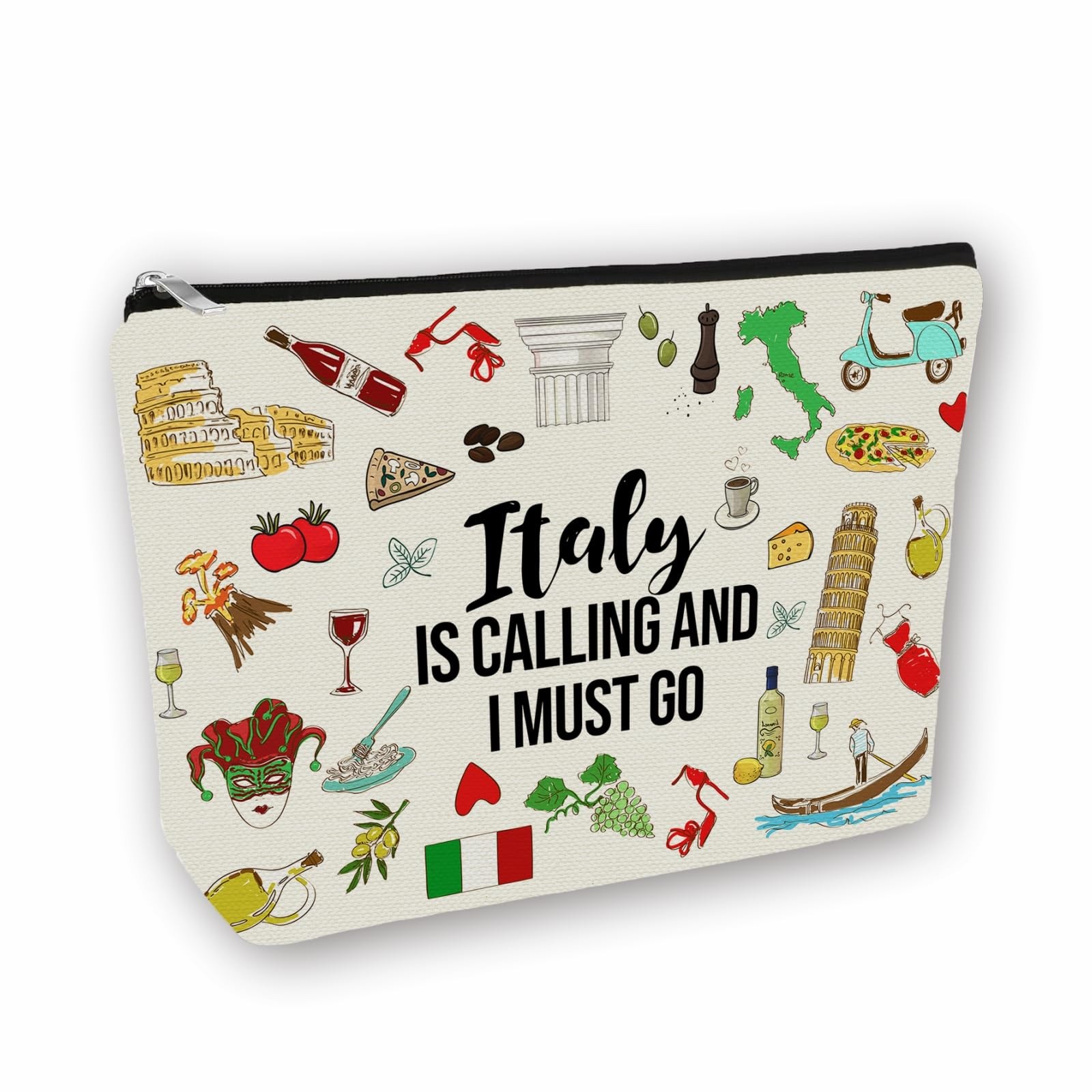 Girlly Italy Travel Essentials Gift: Small Makeup Bag Is Off White