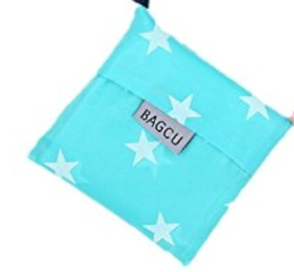Reuseable Grocery Shopping Bag Foldable Shopping Tote Baby Blue