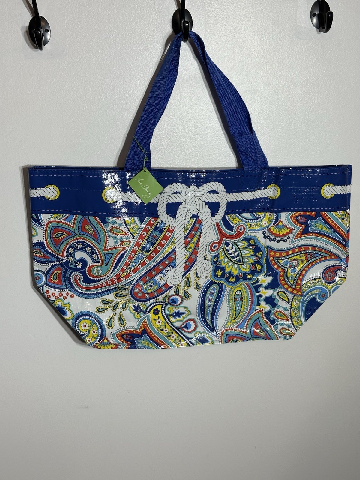 VERA BRADLEY Larg MARKET TOTE Marina Paisley 26 ¼” x14″x10″ Reusable Ecobag NEW