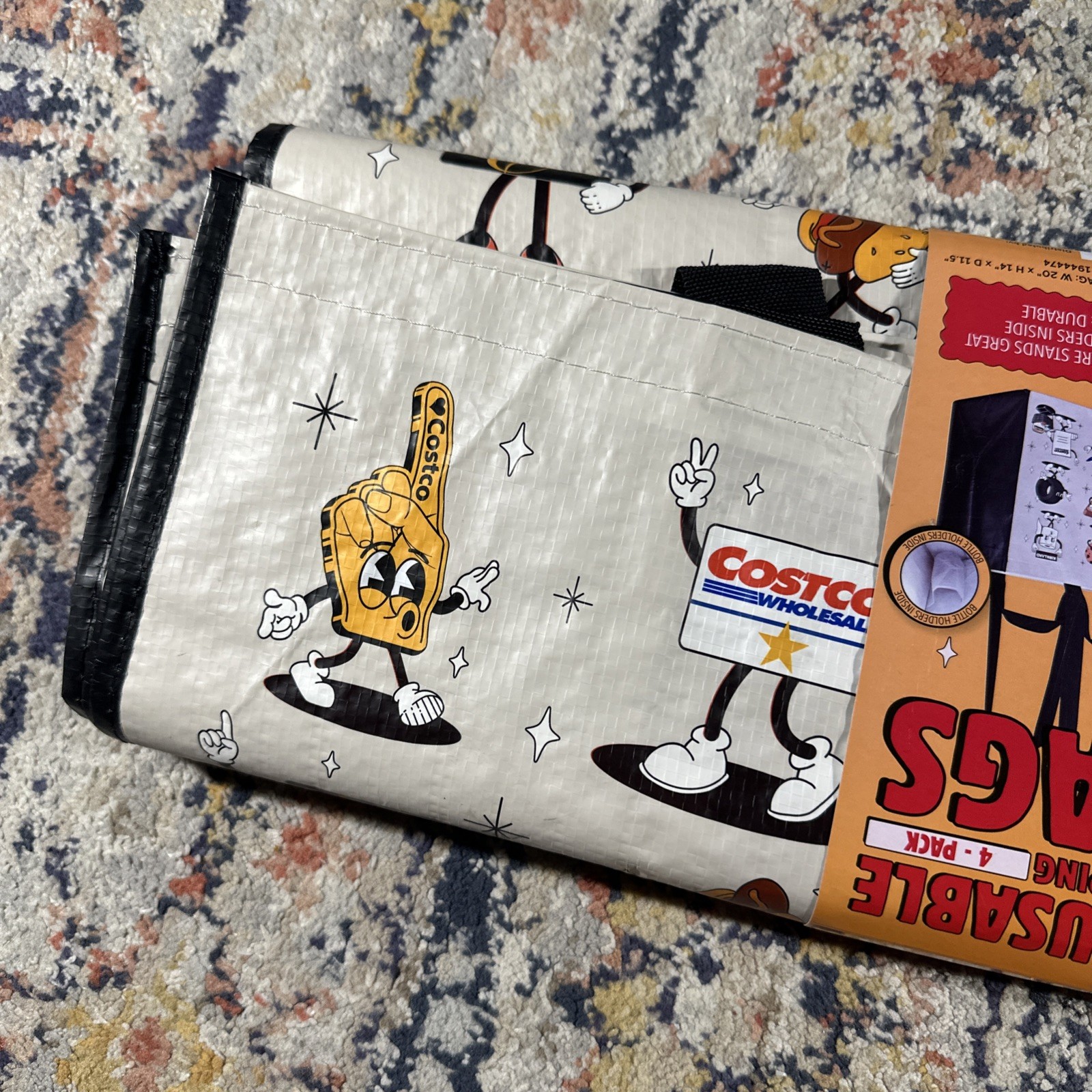 Costco Wholesale Reusable Shopping Bags – 4 Pack Cartoon