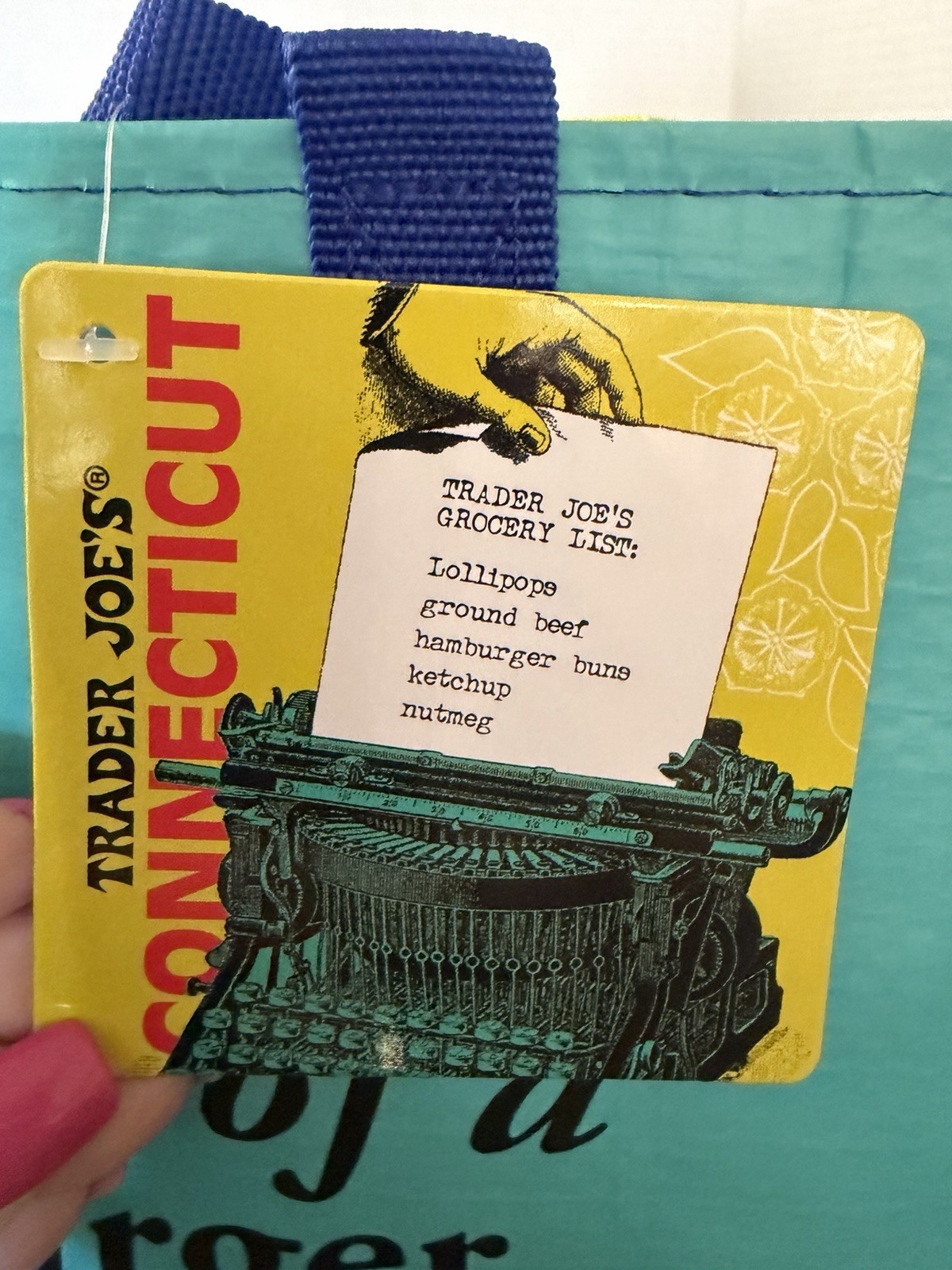Trader Joe’s Reusable Connecticut State/Region Tote Polypropylene Bag 6 Gal