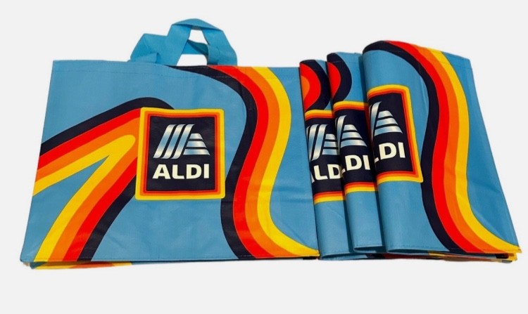 ALDI Reusable Grocery Shopping Bags Multi Color (Pack of 4) New With Tags