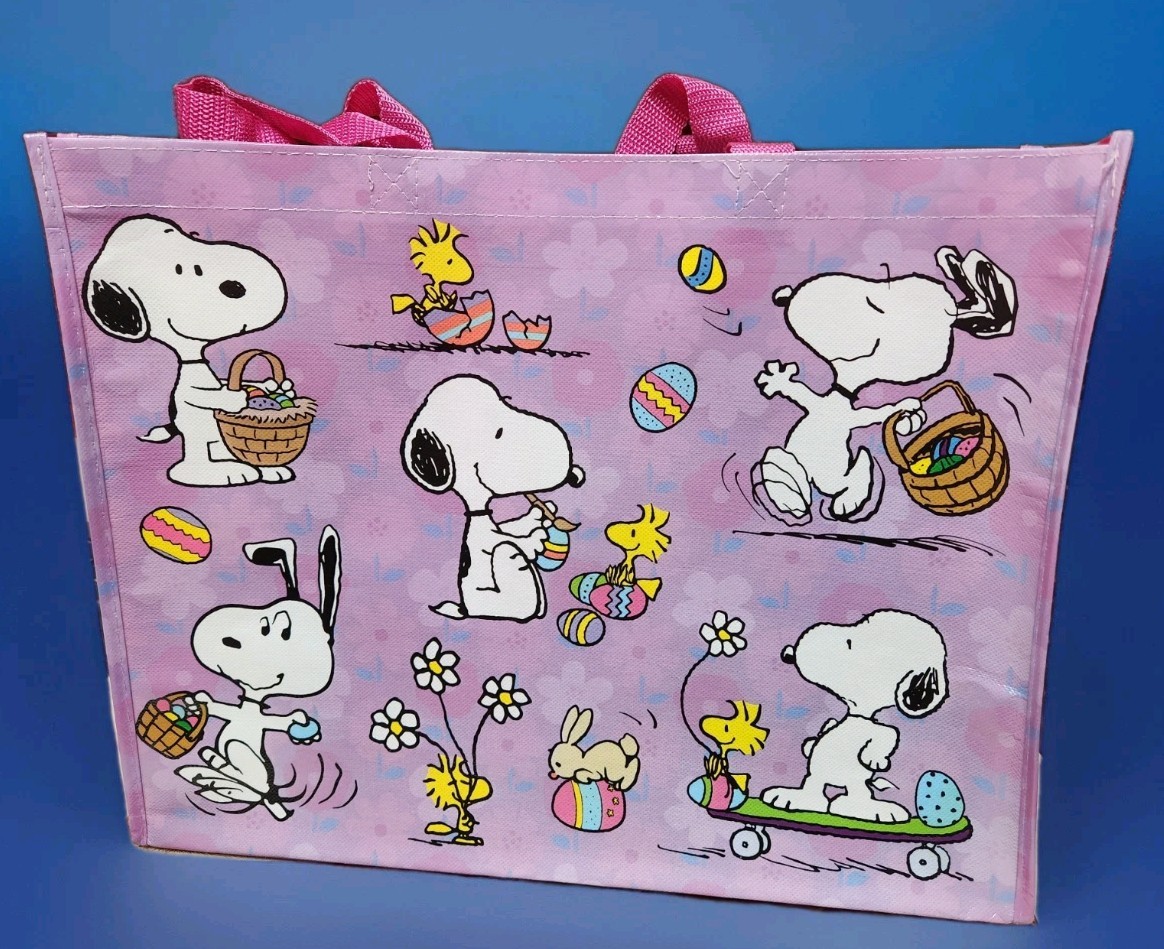 Peanuts Snoopy Large polypropylene fabric Tote Easter 16.5 X 5 X 13