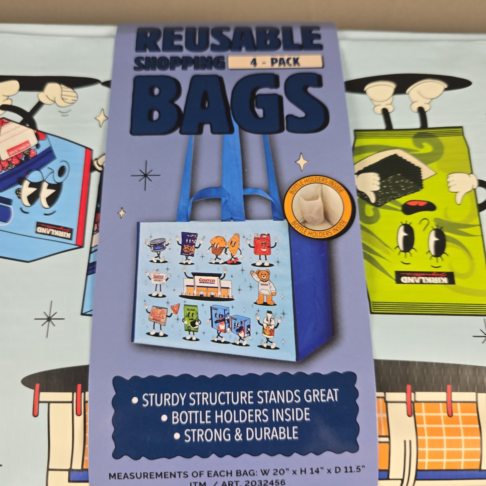 Set Of 4 Pack Costco Kirkland V2 Reusable Shopping Bag Tote NEW
