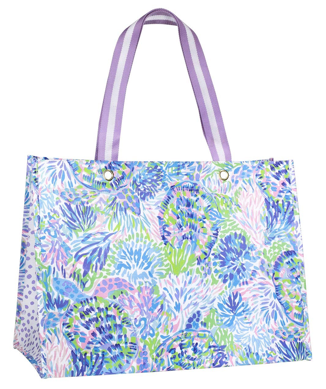 Purple/Blue XL Market Shopper Bag, Oversize Reusable Grocery Tote with Comfor…