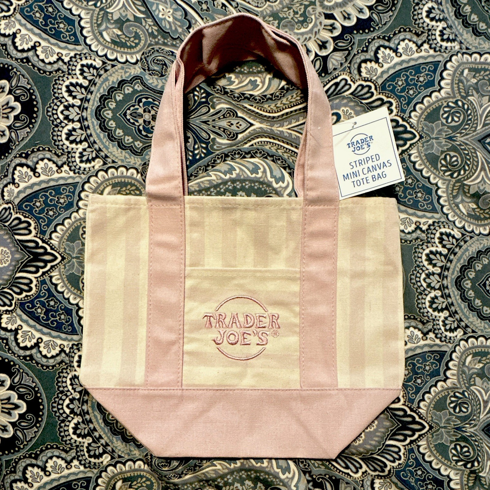 Trader Joe’s Mini Pastel Striped Canvas Tote Bags Set of 4 (New June 2026)