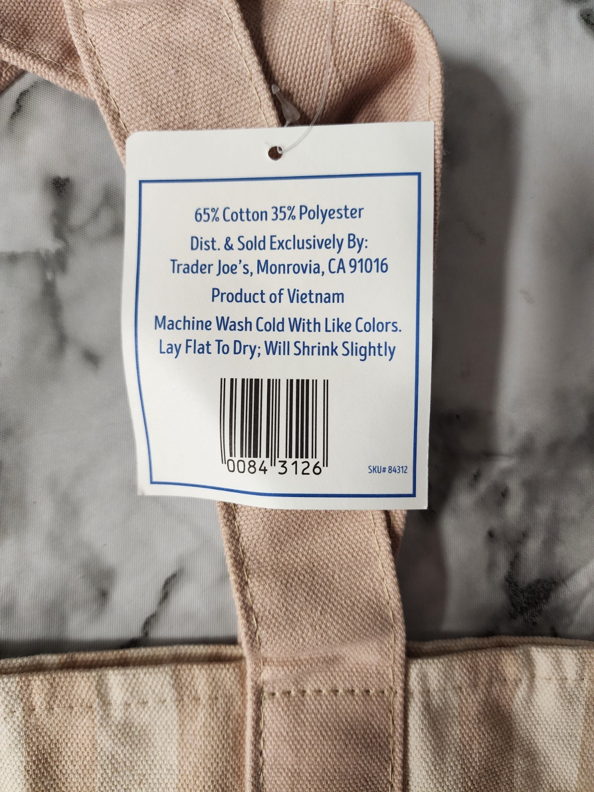 Trader Joe’s Mini Canvas STRIPE Tote Bag- Individual – Beige