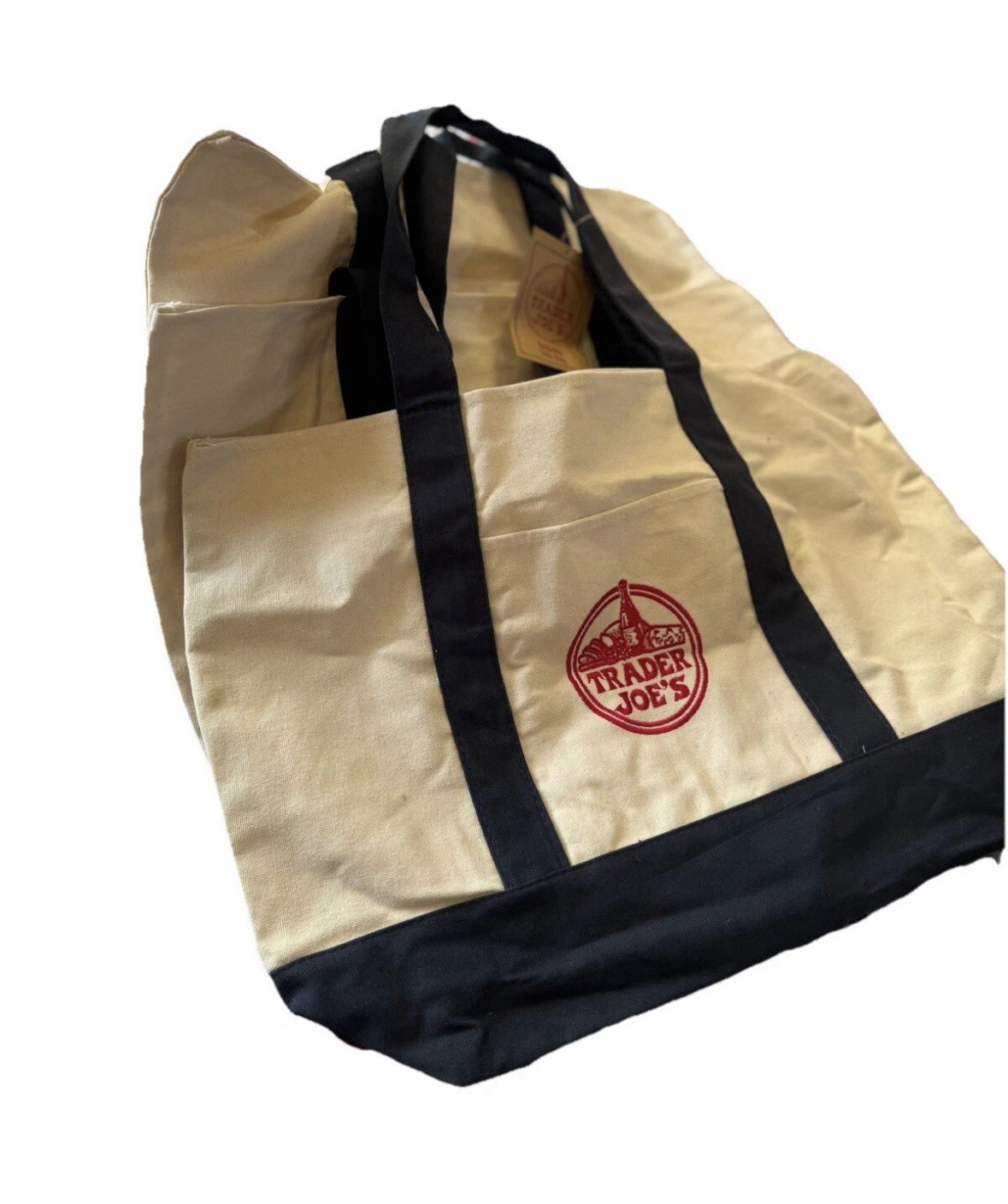 Trader Joe’s Bag Canvas Reusable Heavy Cotton Basic Style Shopping Navy Large
