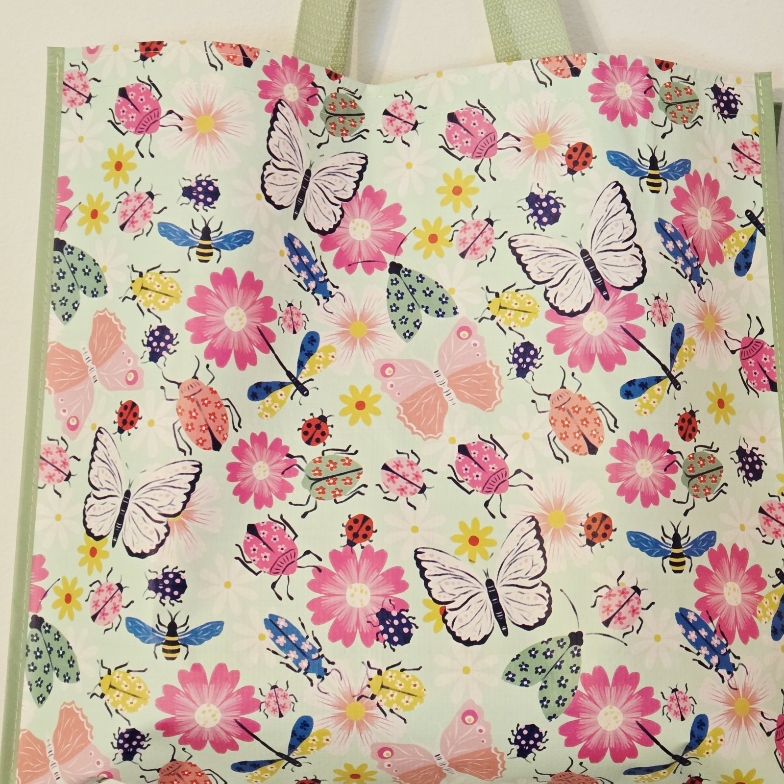 Dragonflies Shopping Bag Beetles Butterflies Bees Flowers Recycled TJMaxx New!