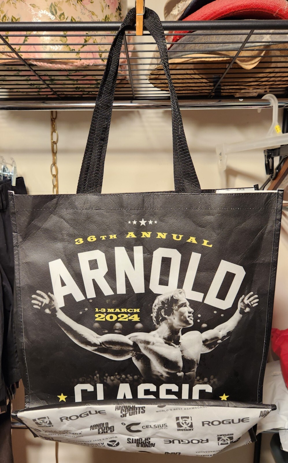 Arnold Classic 2024 Tote bag 18.5x17x7.5 black small stain