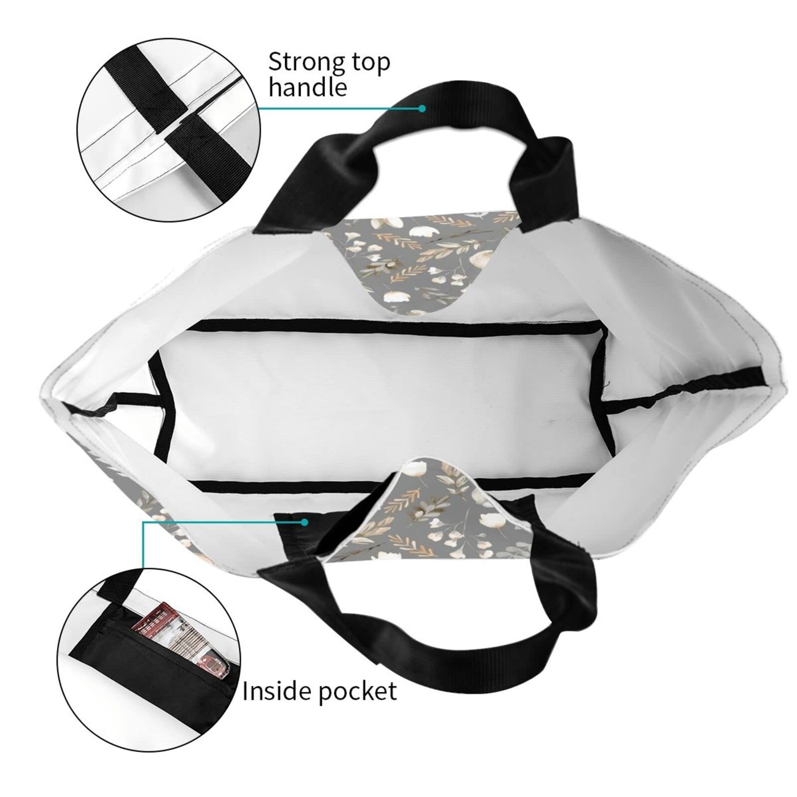 Cute Easter Bunny Tote Bag For Women Bunny Shoulder Bag Casual Tote For Shopp…