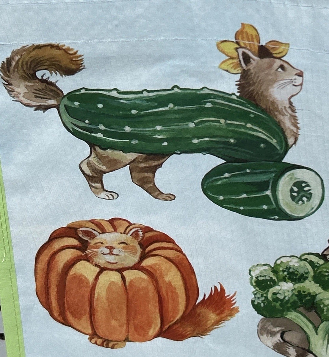 Marshalls Reusable Cat Vegetable Tote Bag Kitty Produce Veggie Grocery Bag NEW