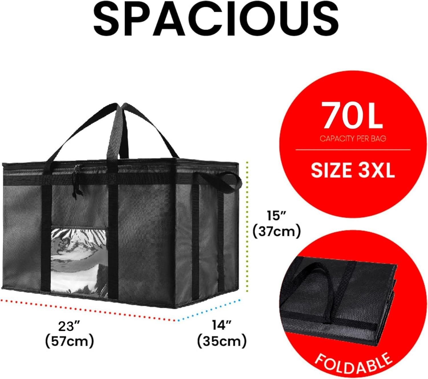 Heavy-Duty 3XL Insulated Catering Tote – Perfect for Grocery & Food Delivery