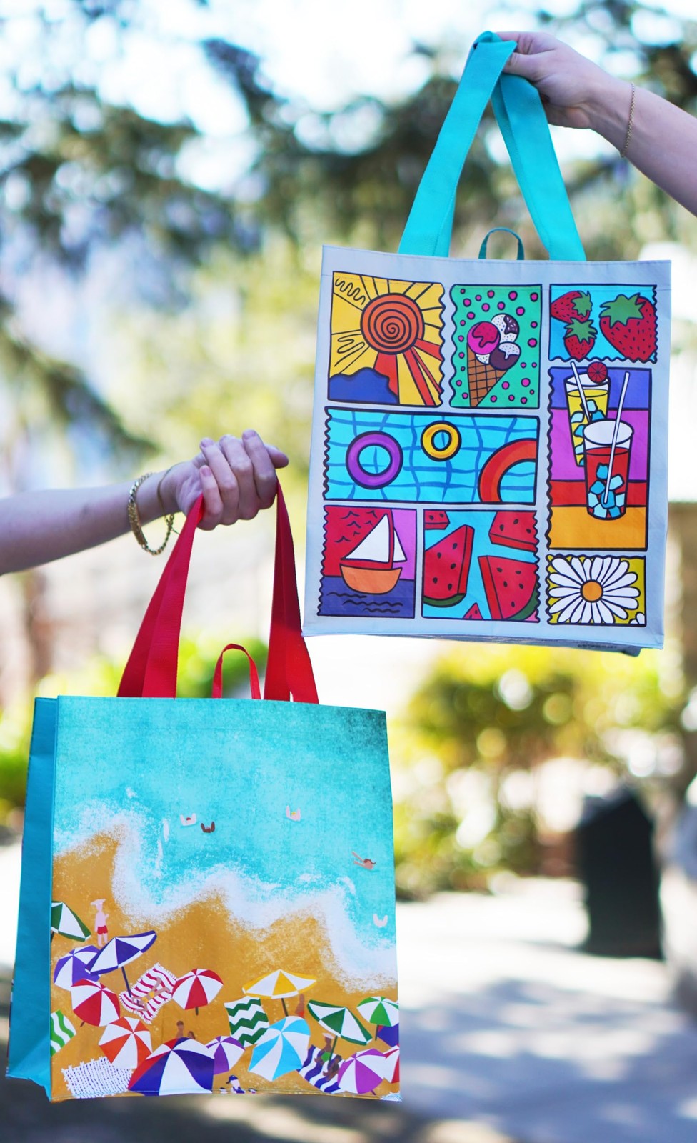 Reusable Shopping Bags Extremely Durable Multi Use Large Stylish Fun Foldable…