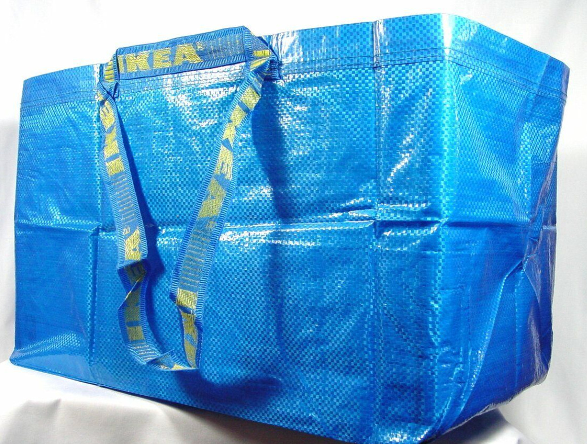 IKEA LARGE BLUE Tote Bag Shopping Grocery Laundry Storage Moving FRAKTA
