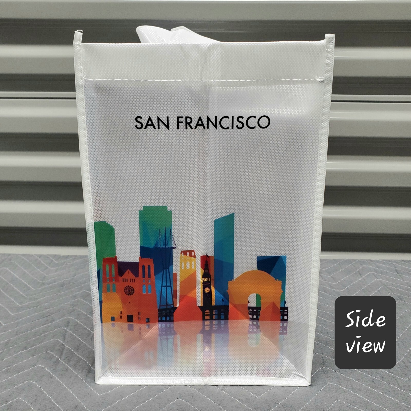 SAN FRANCISCO Reusable Grocery Shopping Tote Bag Medium 15x12x8″ Daiso Japan NEW