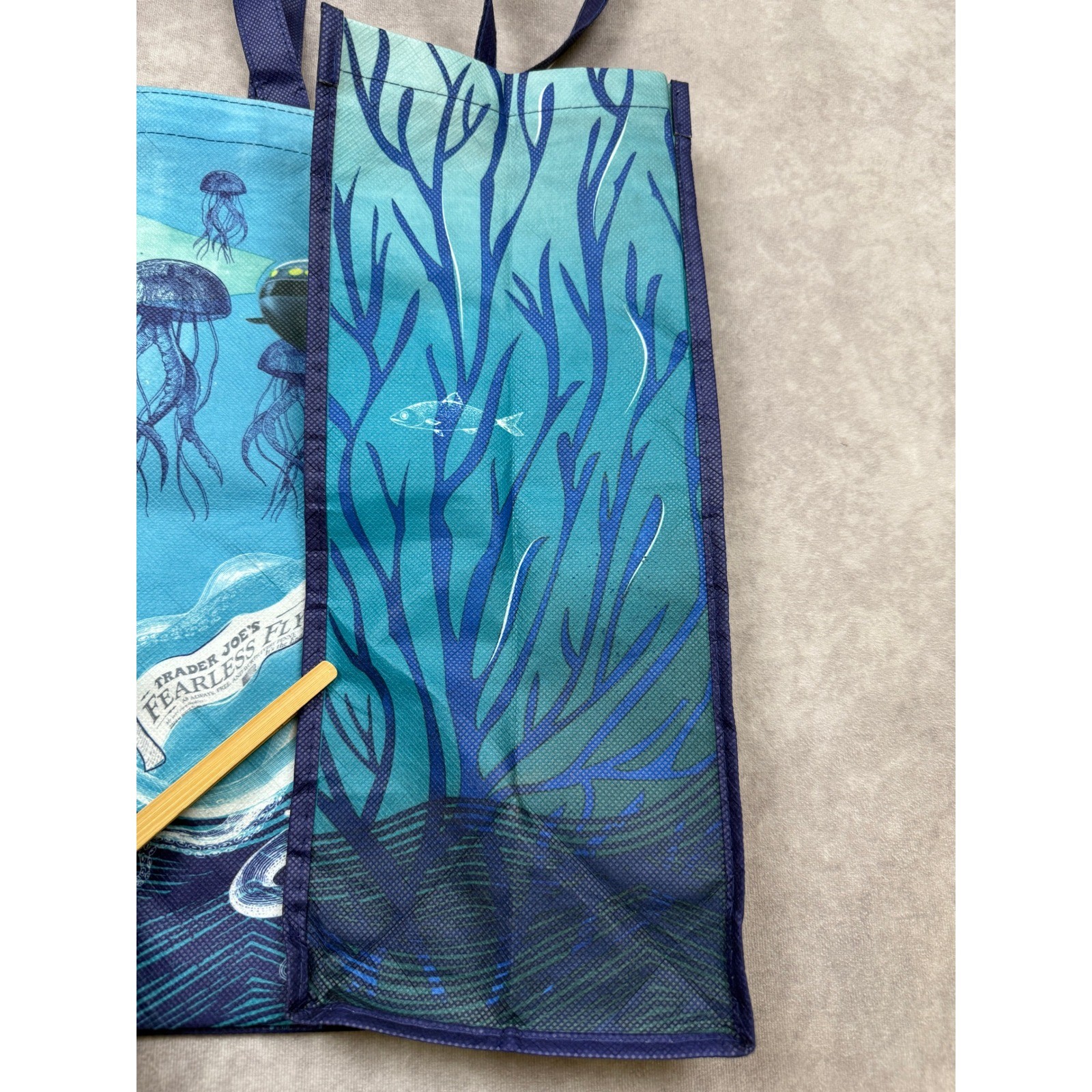 Trader Joe’s Reusable Cloth Tote Shopping Bag Ocean Marine Clownfish Scuba Diver