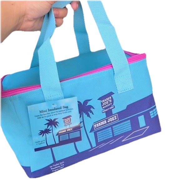 NEW! Trader Joe’s MINI Tote Bag Insulated New Summer 2026-Blue/Purple/Pink