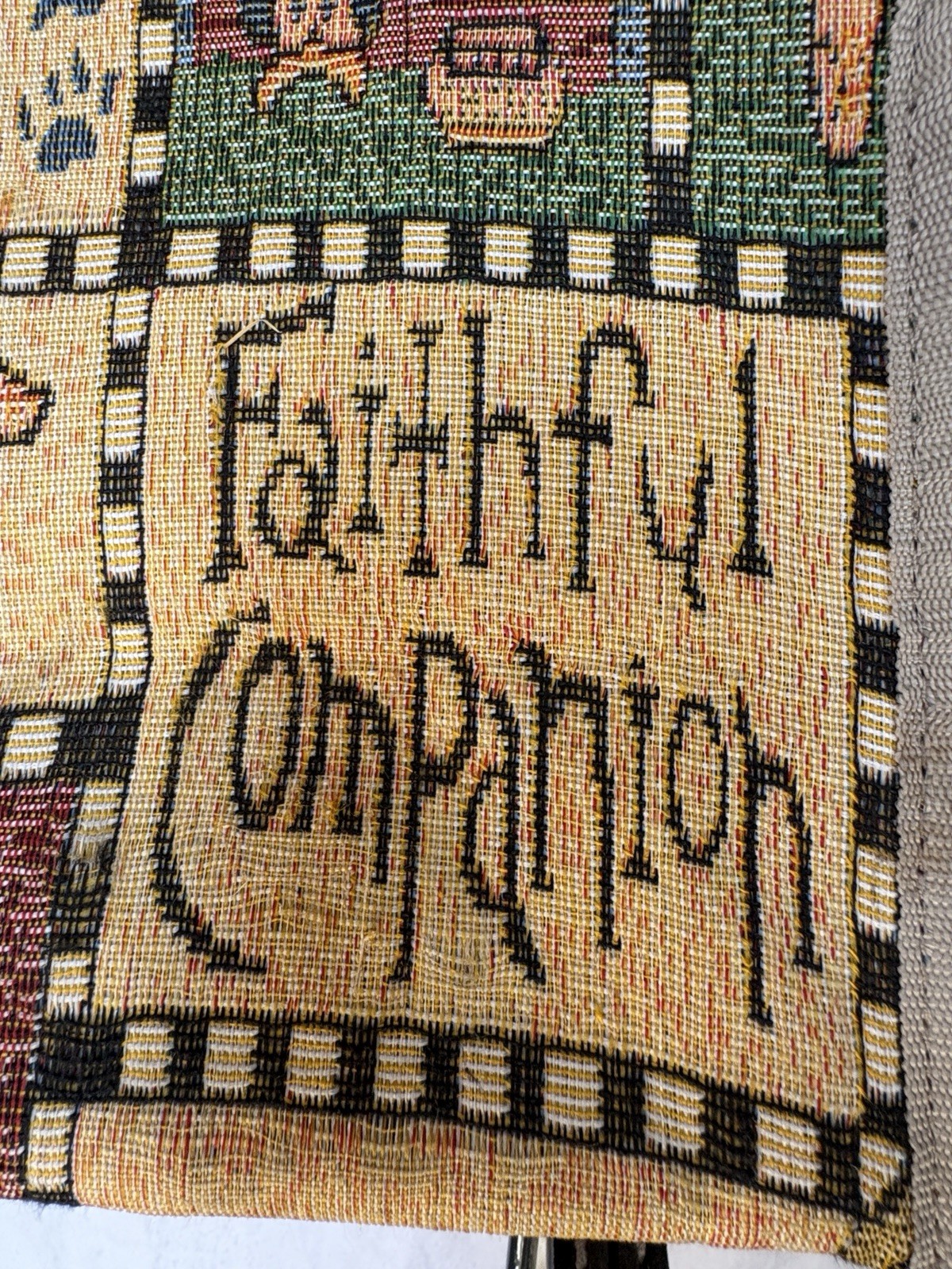 Faithful Companion Dog Tapestry Folding Rolling Travel Tote Shopping Bag