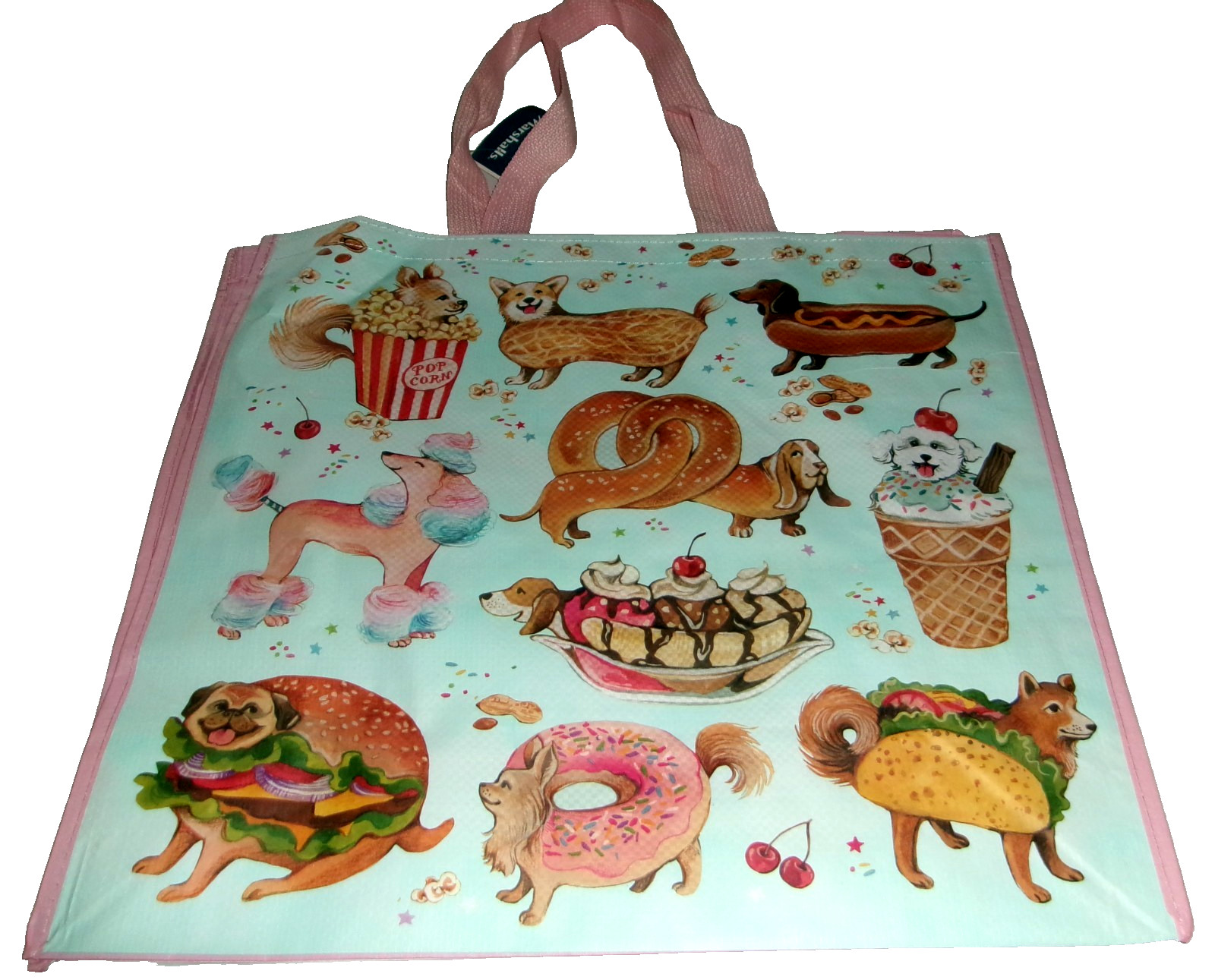 Reusable Tote Bag ~ 20″ X 18″ X 8″ ~ DOGS DRESSED AS SNACKS By Marshall’s🐶