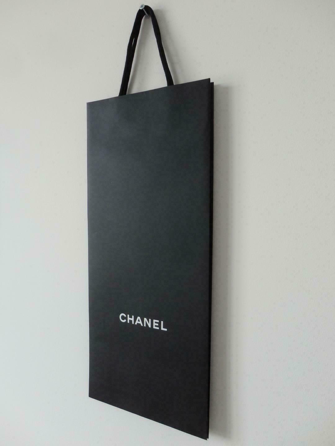 New CHANEL Black Paper Gift Shopping Gift Bag 18″ x 8″ x 2.25″