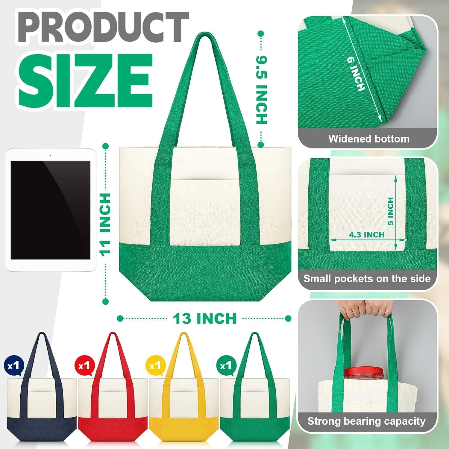 Mini Canvas Tote Bag with External Pocket – Foldable & Reusable – DIY Crafts
