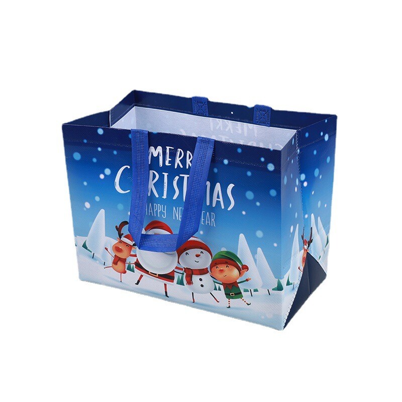 Reusable Grocery Bags Shopping Totes Christmas Santa Xmas Holiday Gift Set of 4