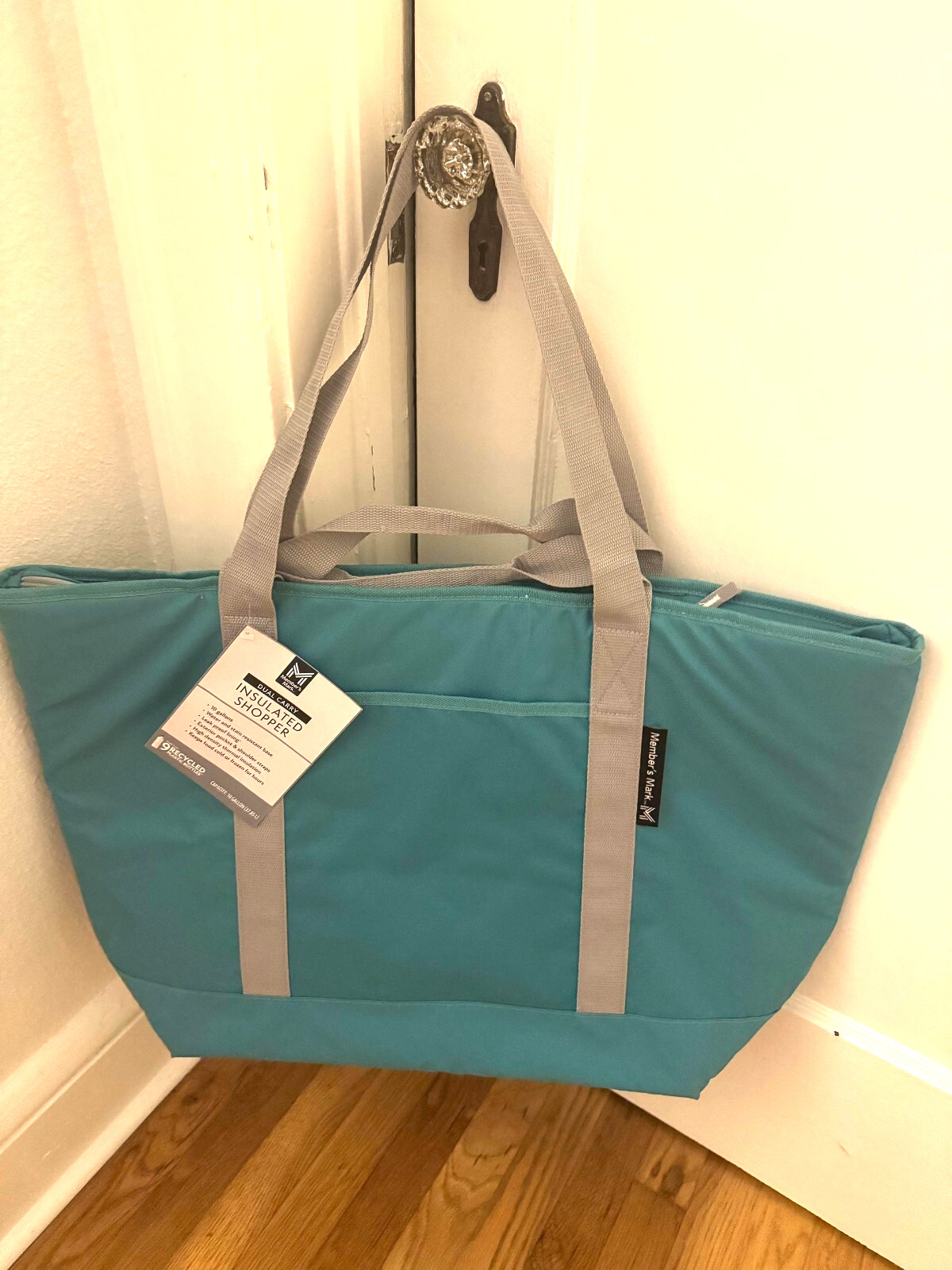 Member’s Mark Dual Carry Insulated Freezer Shopper Tote Teal Blue Green Rare NEW