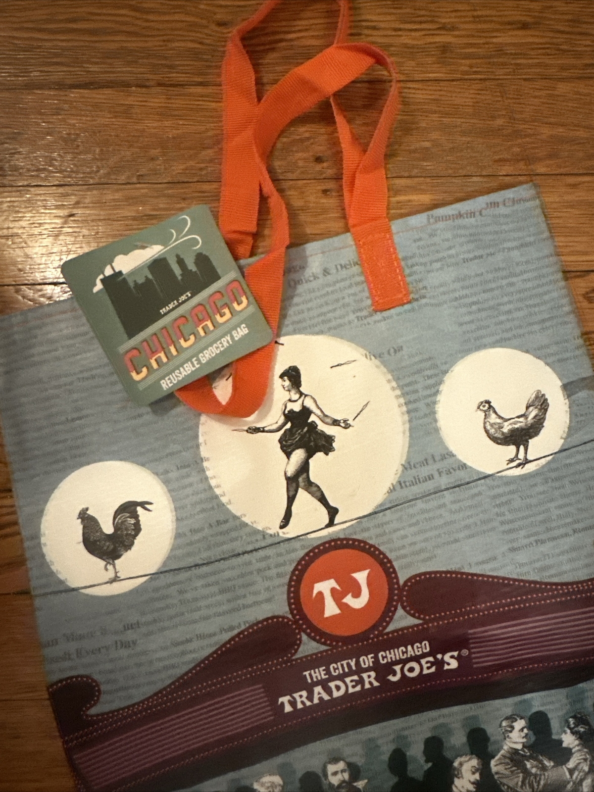 Trader Joe’s Chicago Bag Grocery Shopping Reusable Tote Bag Chicago Skyline NWT