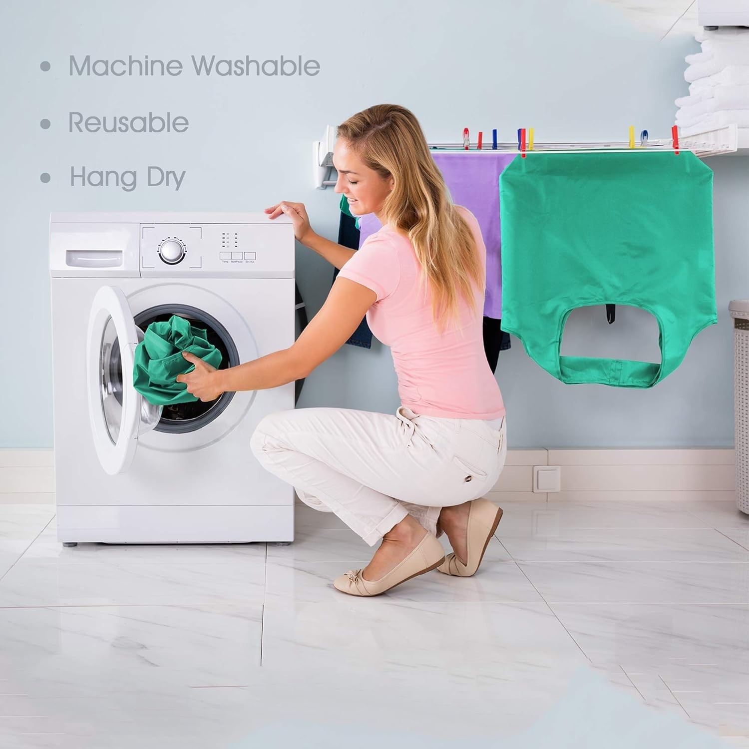 Colorful 10-Pack Reusable Grocery Bags – 50LBS Extra Large & Machine Washable