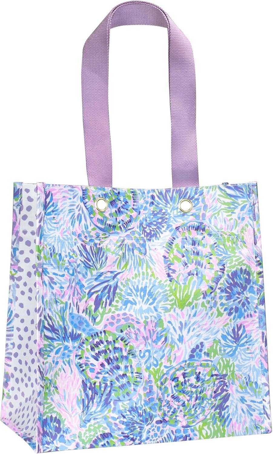 Lilly Pulitzer Purple/Blue Market Shopper Bag Reusable Grocery Tote Storage