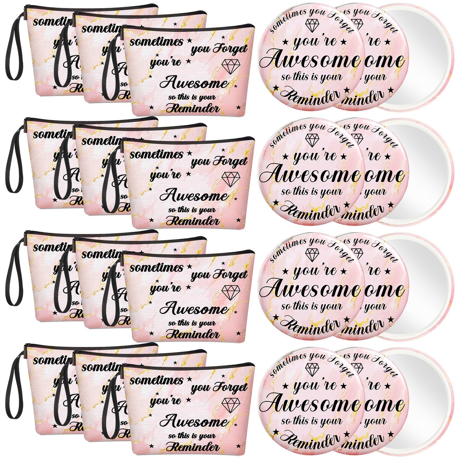 Xuniea 24 Pcs Employee Appreciation Gifts for Women 12 Motivation Rose Gold