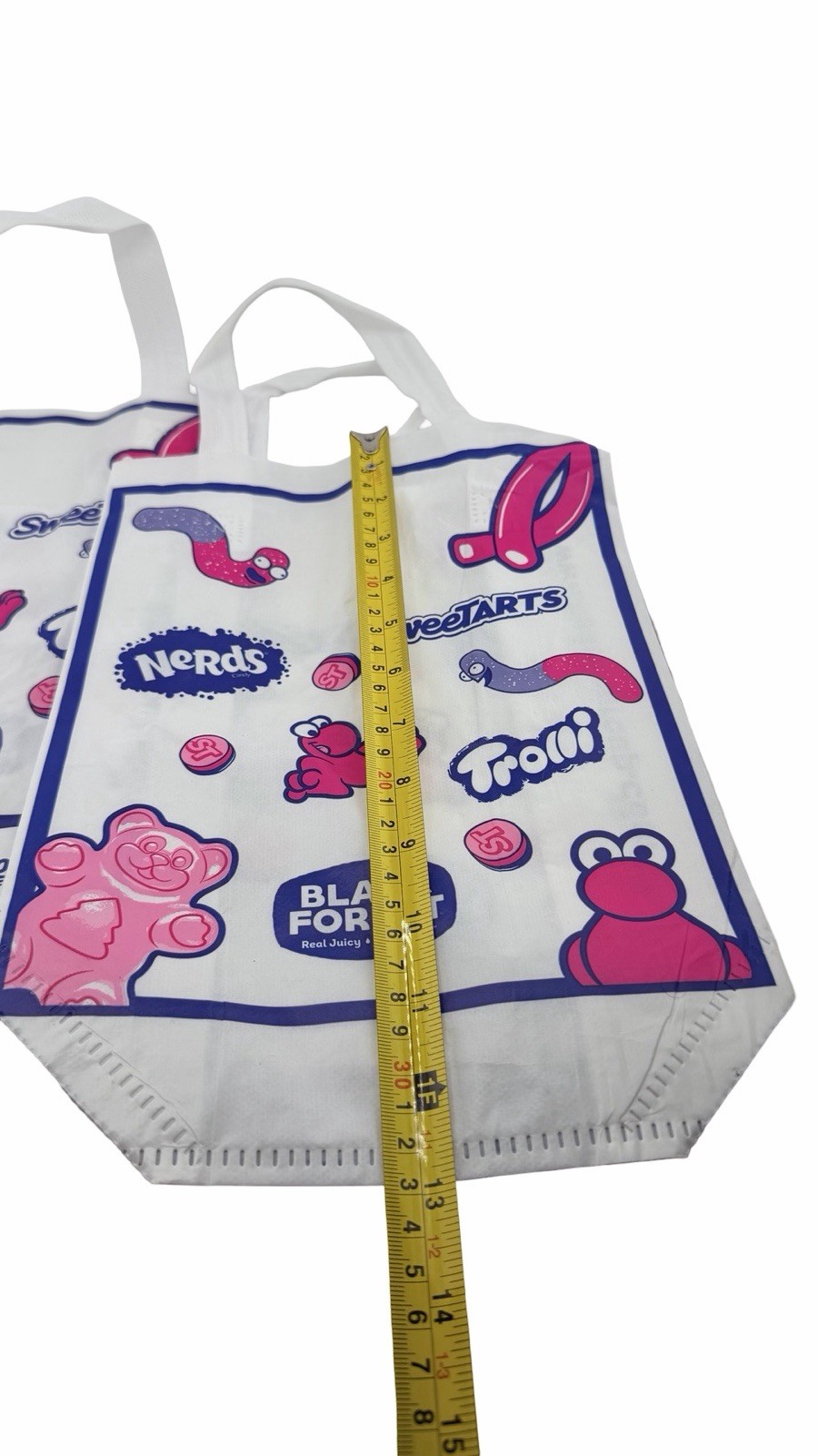 Lot of 2 Candy Brand Reusable Tote Bags Nerds SweetTarts Trolli Black Forest