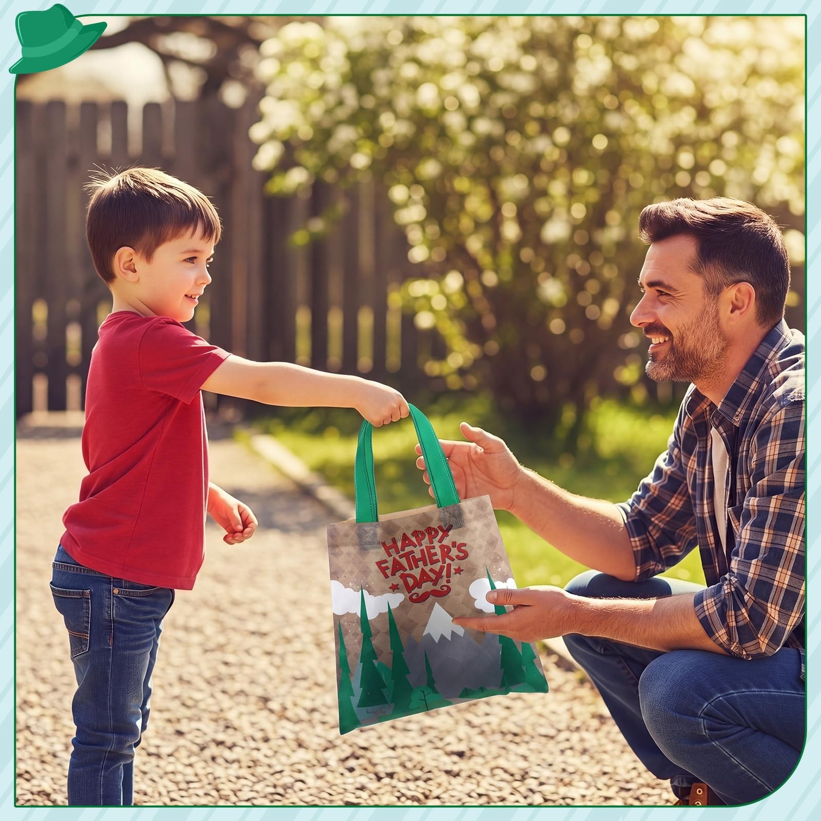 Cosblank 36 Pcs Father’s Day Tote Bags Bulk with 8 x 8 inches, Multicolor