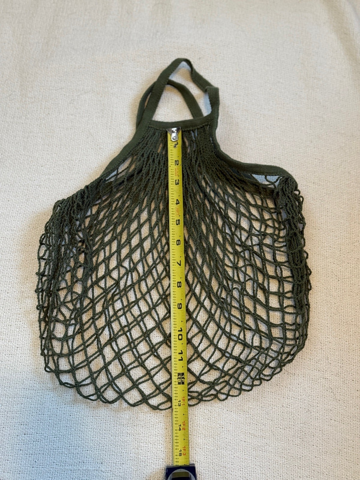 Green Reusable Cotton Mesh Grocery Bags Foldable Net Tote Bag Shopping