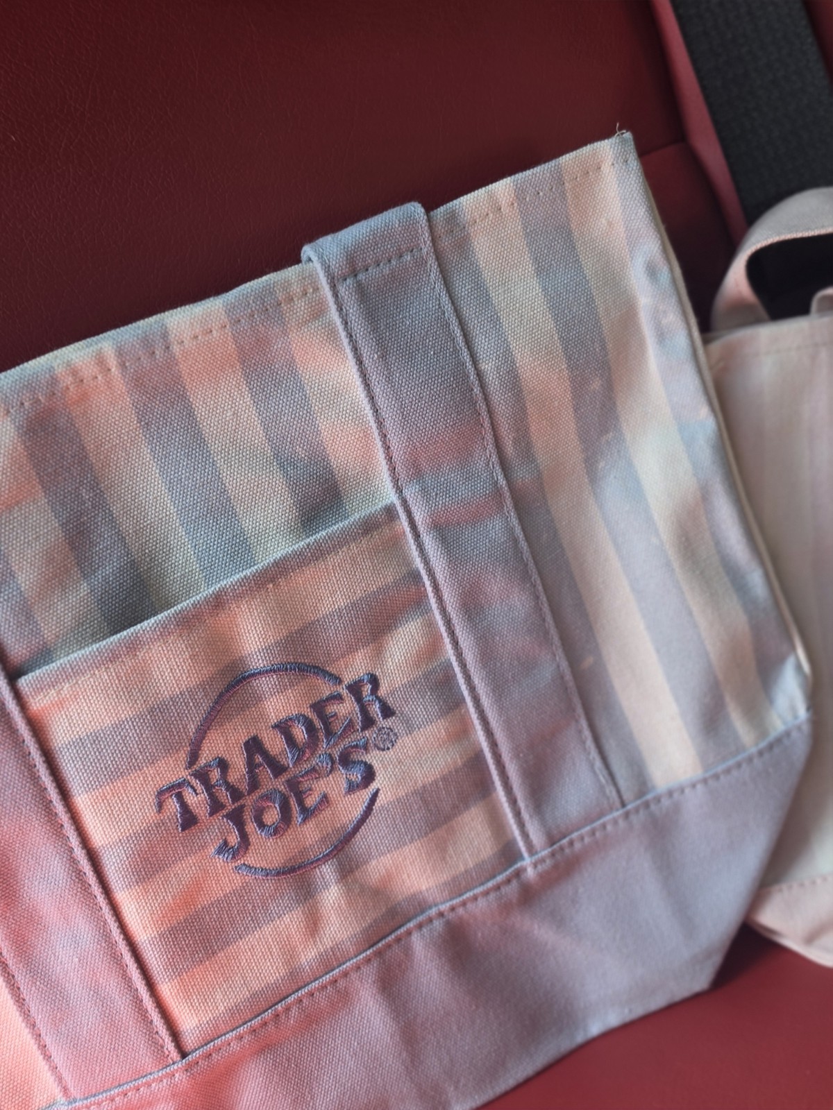 Trader Joe’s Striped Mini Canvas Reusable Tote Bags, Multicolor Set of 4