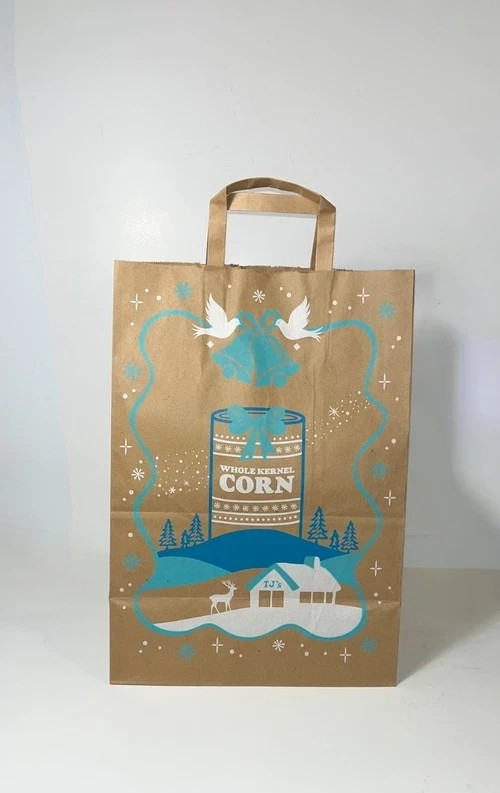 22 TRADER JOE’S BROWN PAPER GROCERY SHOPPING BAGS Size 20″ Winter Time Christmas
