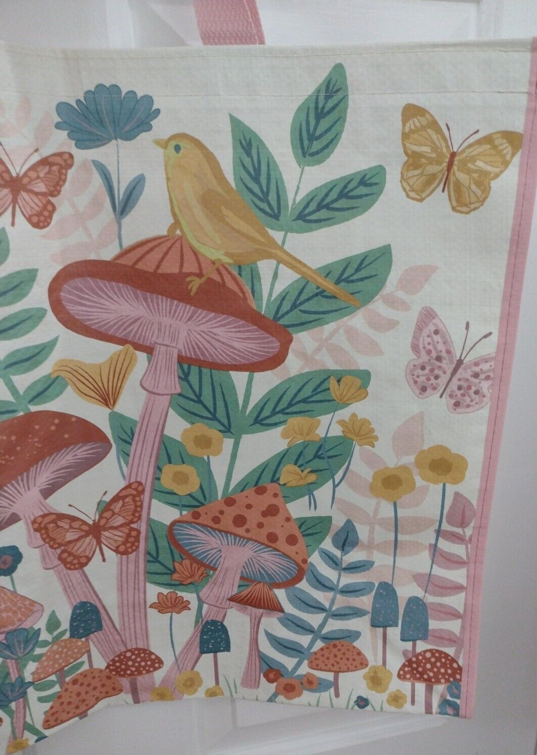 Mushrooms Butterflies Bird Large Reusable Shopping Bag TJ Maxx Eco-Friendly