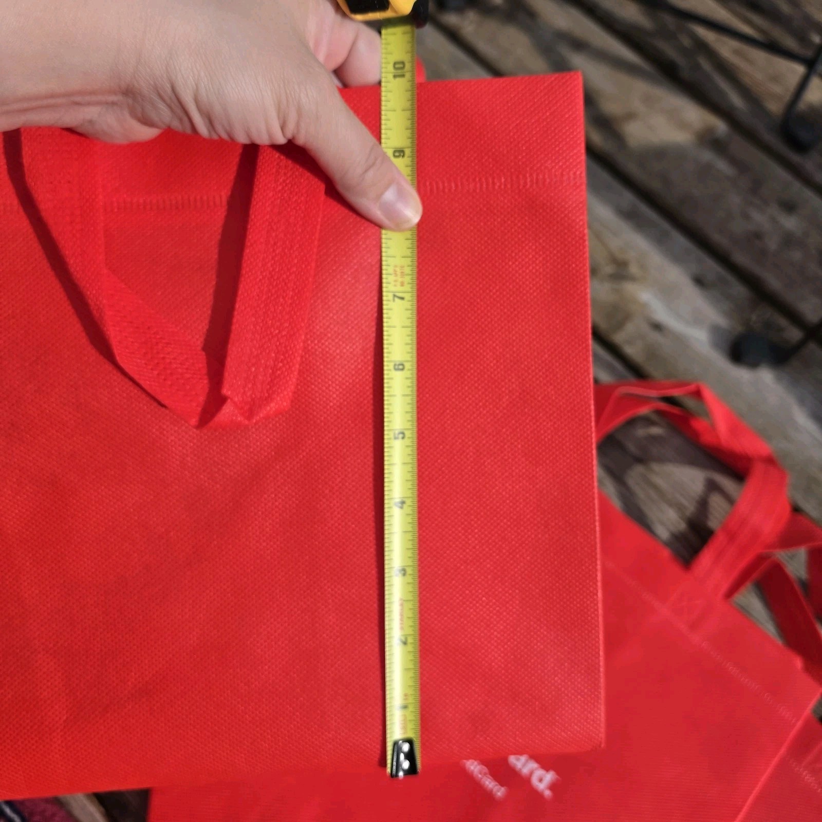 NEW LOT OF 5 COUNT Reusable RED Target Shopping Tote Bag 10x8x12 NEW! US Made