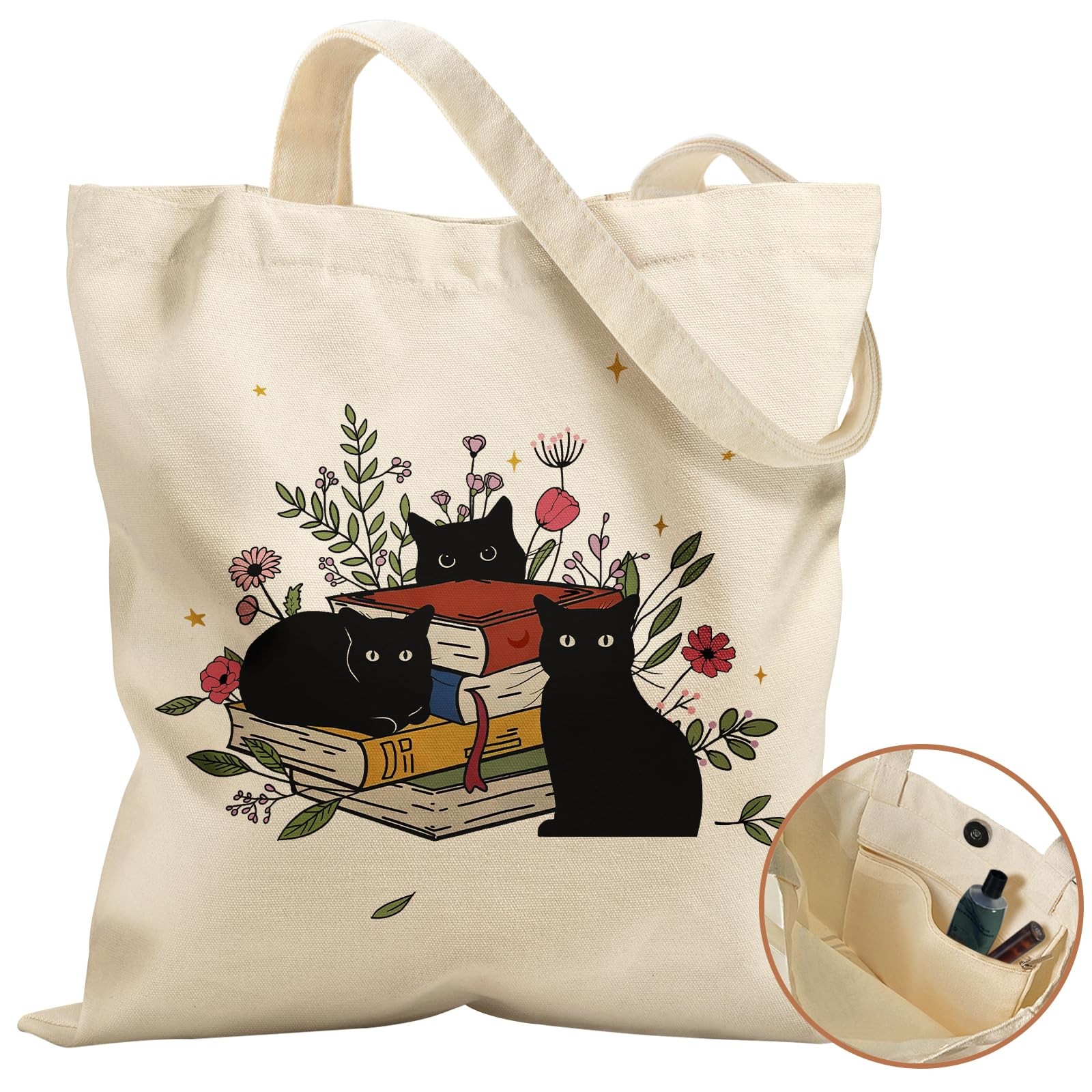 Aesthetic Tote Bag – with Magnetic Buckle and Zipper Inner Pocket for Lady Cl…