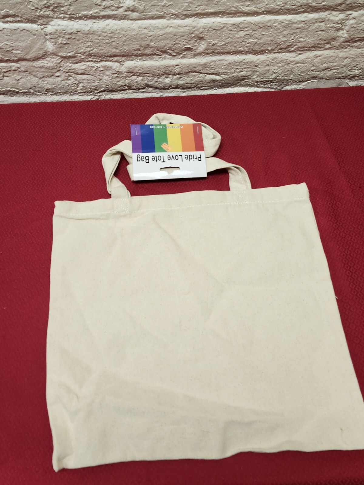 Pride Love Canvas Tote Carry Bag LGBQT Rainbow Gay Pride # 173750 14×13 Inches